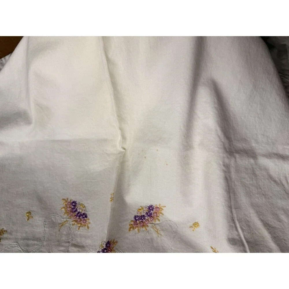 Vintage Handmade Embroidered Standard Pillowcases Lot 3 Floral ￼